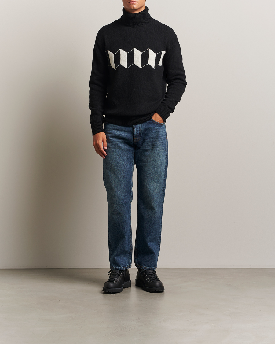 Heren | Truien | Baracuta | Flag Logo Wool Turtleneck Black