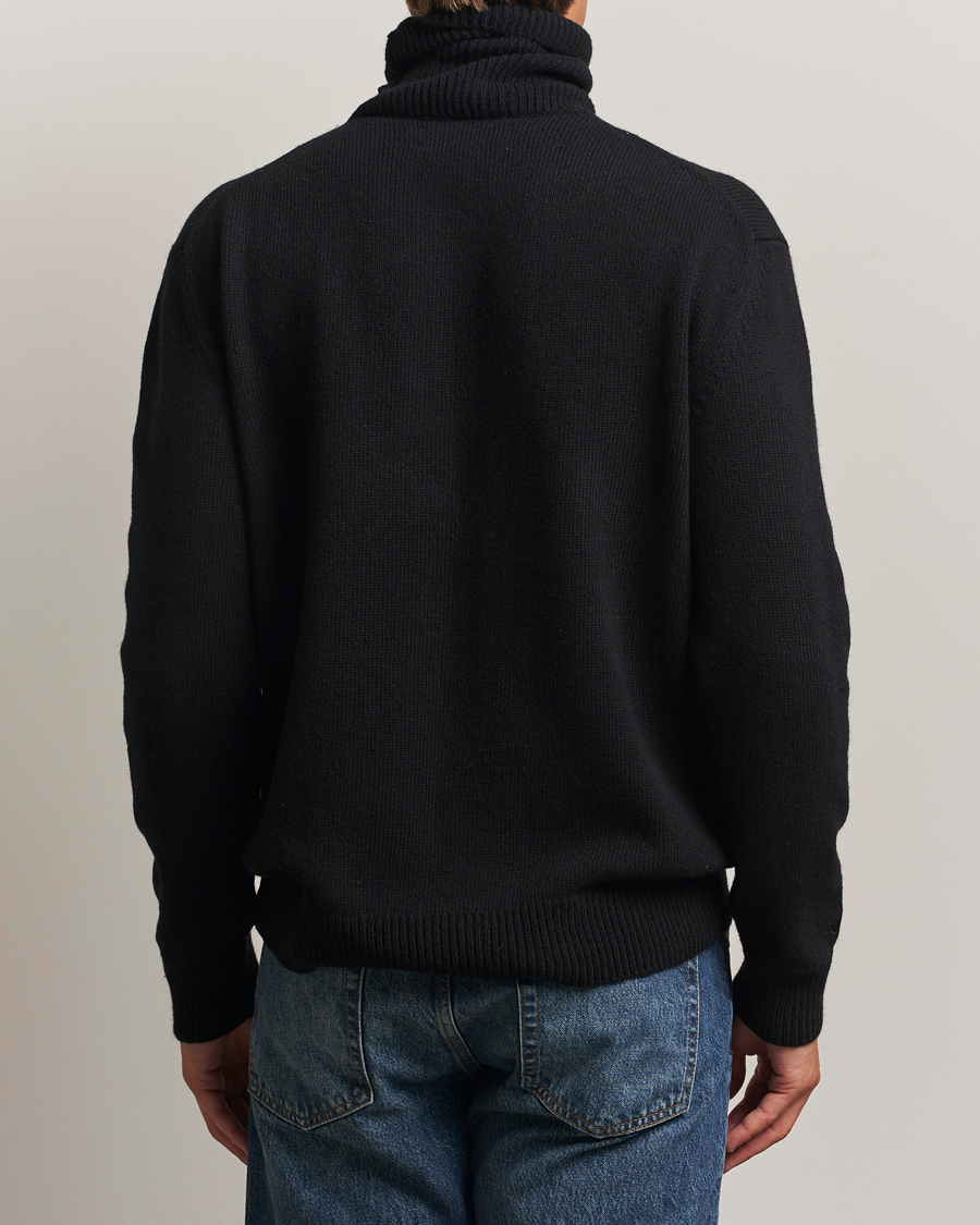 Heren | Truien | Baracuta | Flag Logo Wool Turtleneck Black