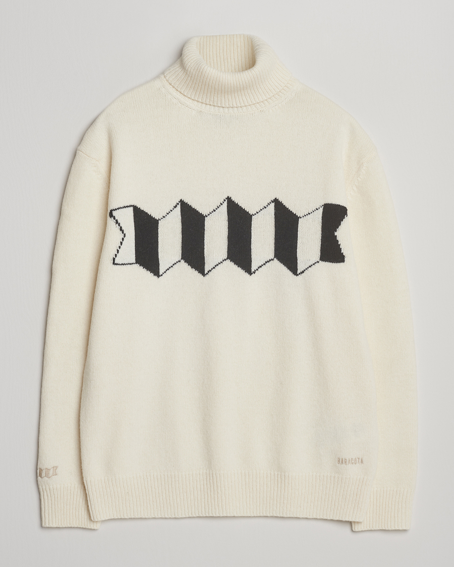 Heren | Truien | Baracuta | Flag Logo Wool Turtleneck Antique White