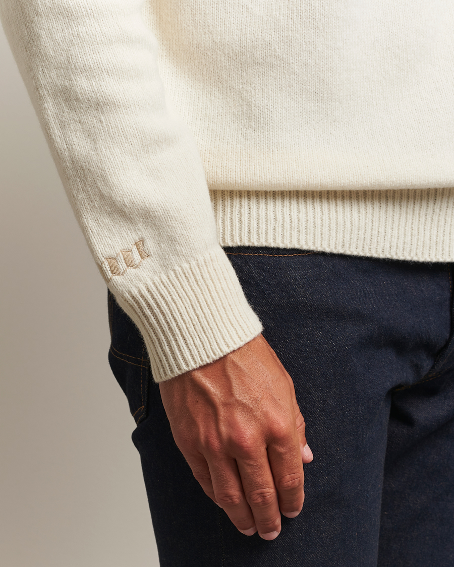 Heren | Truien | Baracuta | Flag Logo Wool Turtleneck Antique White