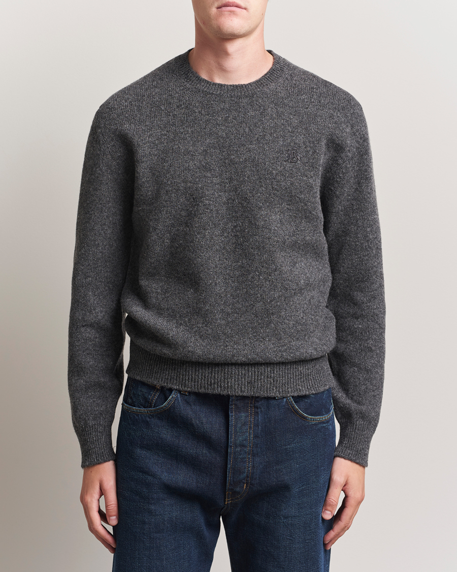 Homme | Pulls Et Tricots | Baracuta | Shetland Virgin Wool Crew Neck Mid Grey