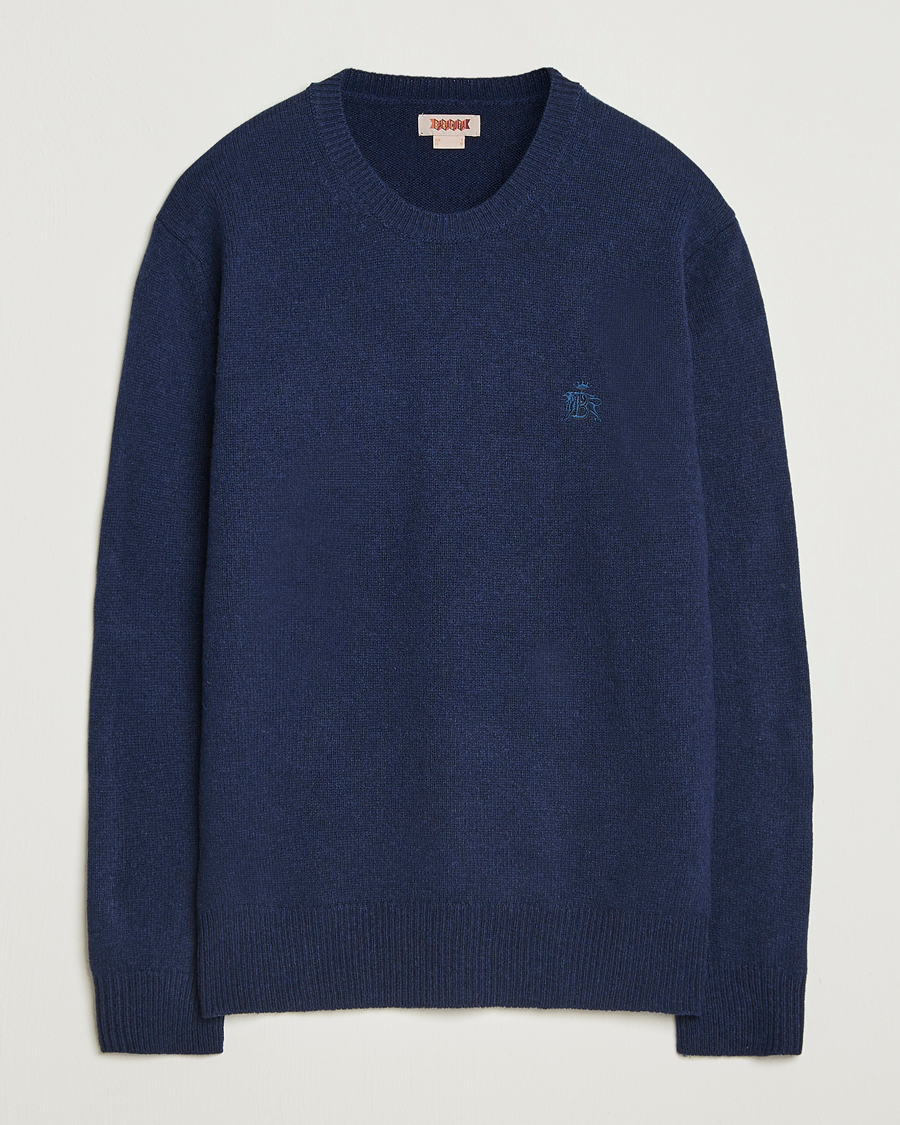 Heren | Truien | Baracuta | Shetland Virgin Wool Crew Neck Navy