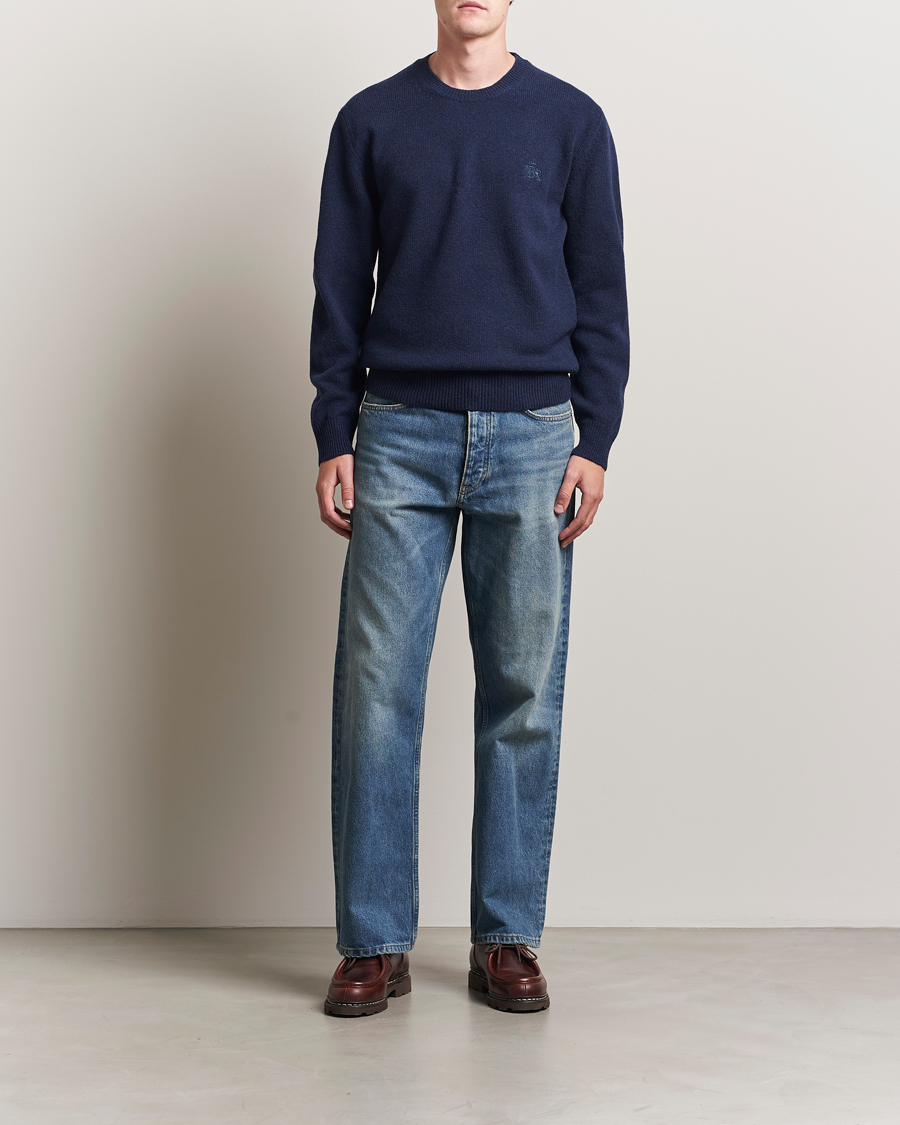 Heren | Truien | Baracuta | Shetland Virgin Wool Crew Neck Navy