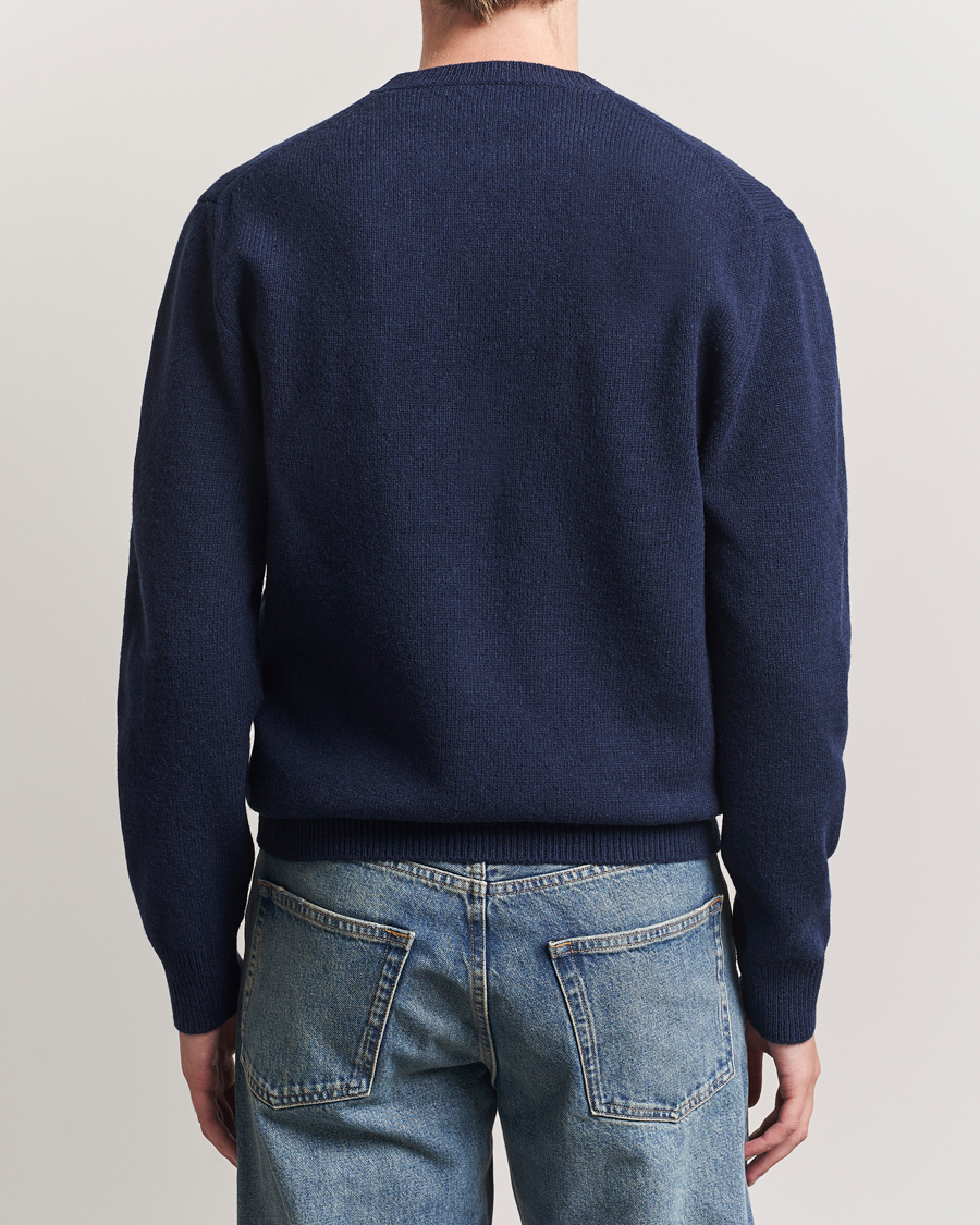 Heren | Truien | Baracuta | Shetland Virgin Wool Crew Neck Navy