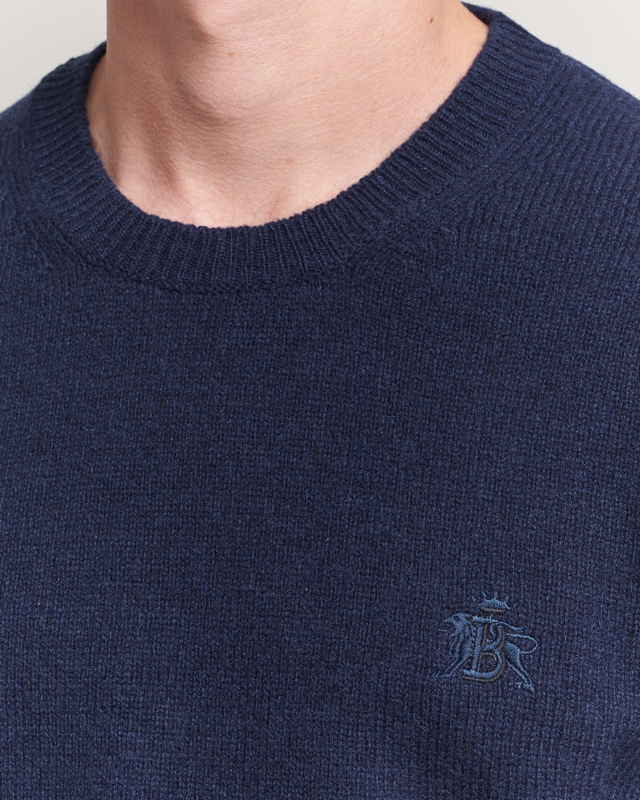 Heren | Truien | Baracuta | Shetland Virgin Wool Crew Neck Navy