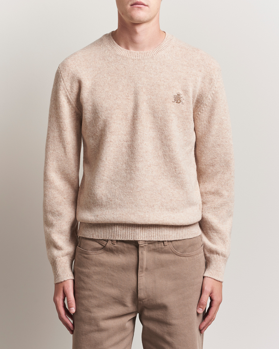Heren | Truien | Baracuta | Shetland Virgin Wool Crew Neck Antique White