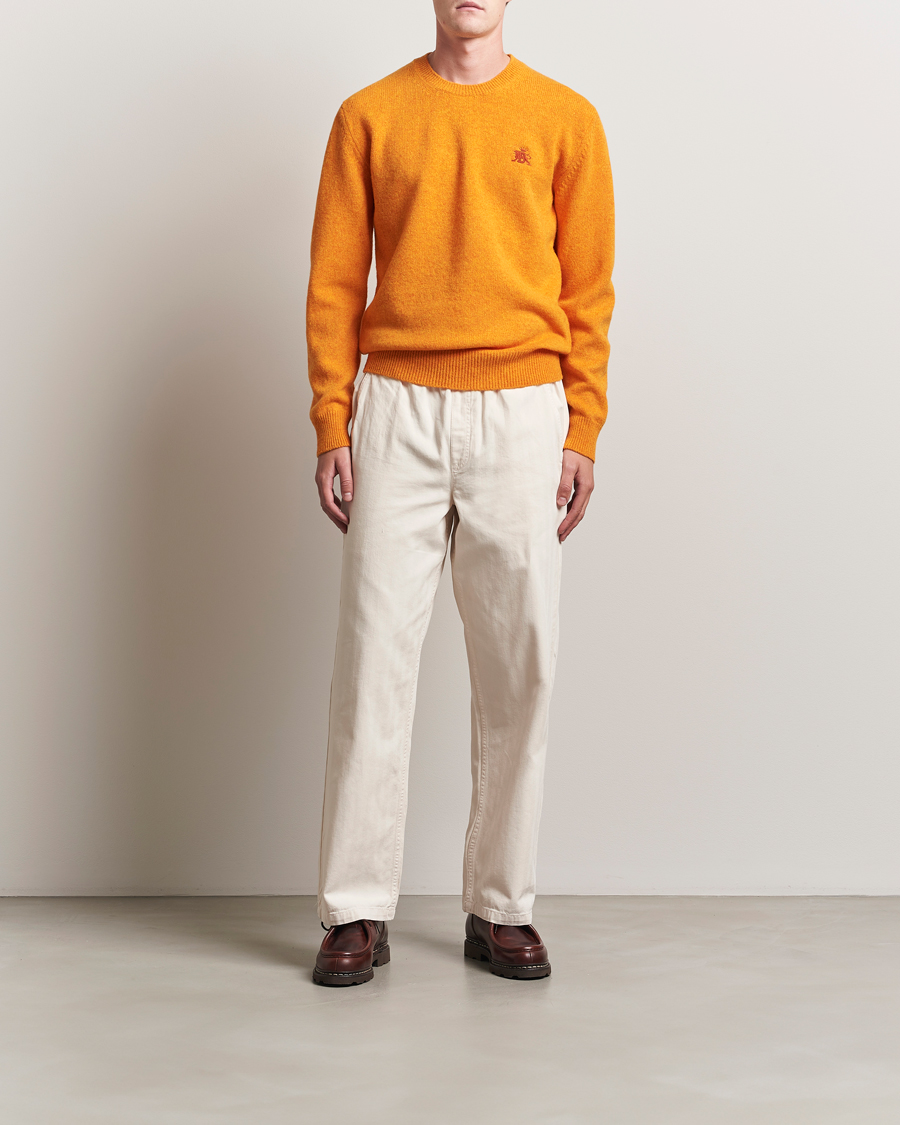 Homme | Pulls Et Tricots | Baracuta | Shetland Virgin Wool Crew Neck Orange