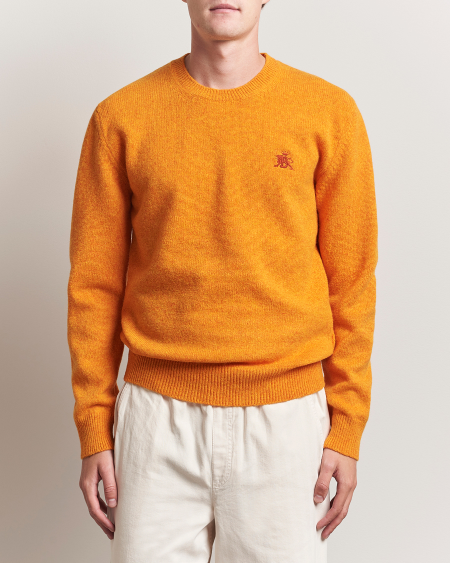 Homme | Pulls Et Tricots | Baracuta | Shetland Virgin Wool Crew Neck Orange