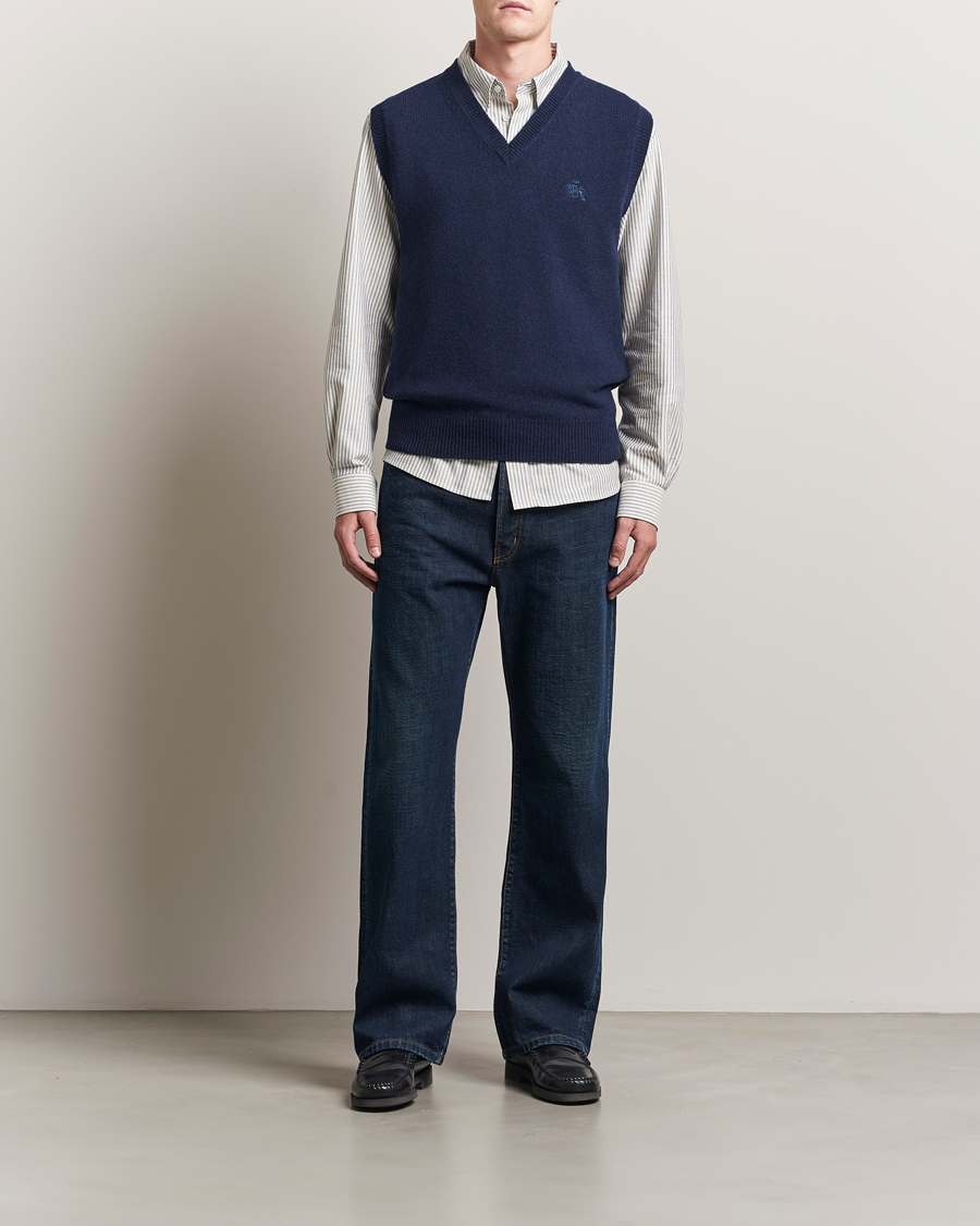 Homme | Pulls Et Tricots | Baracuta | Shetland Virgin Wool Vest Navy