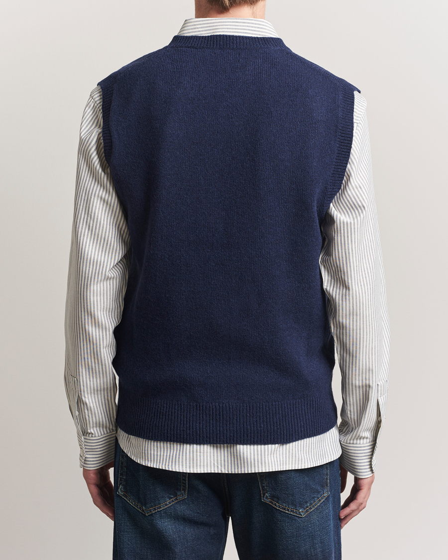 Homme | Pulls Et Tricots | Baracuta | Shetland Virgin Wool Vest Navy