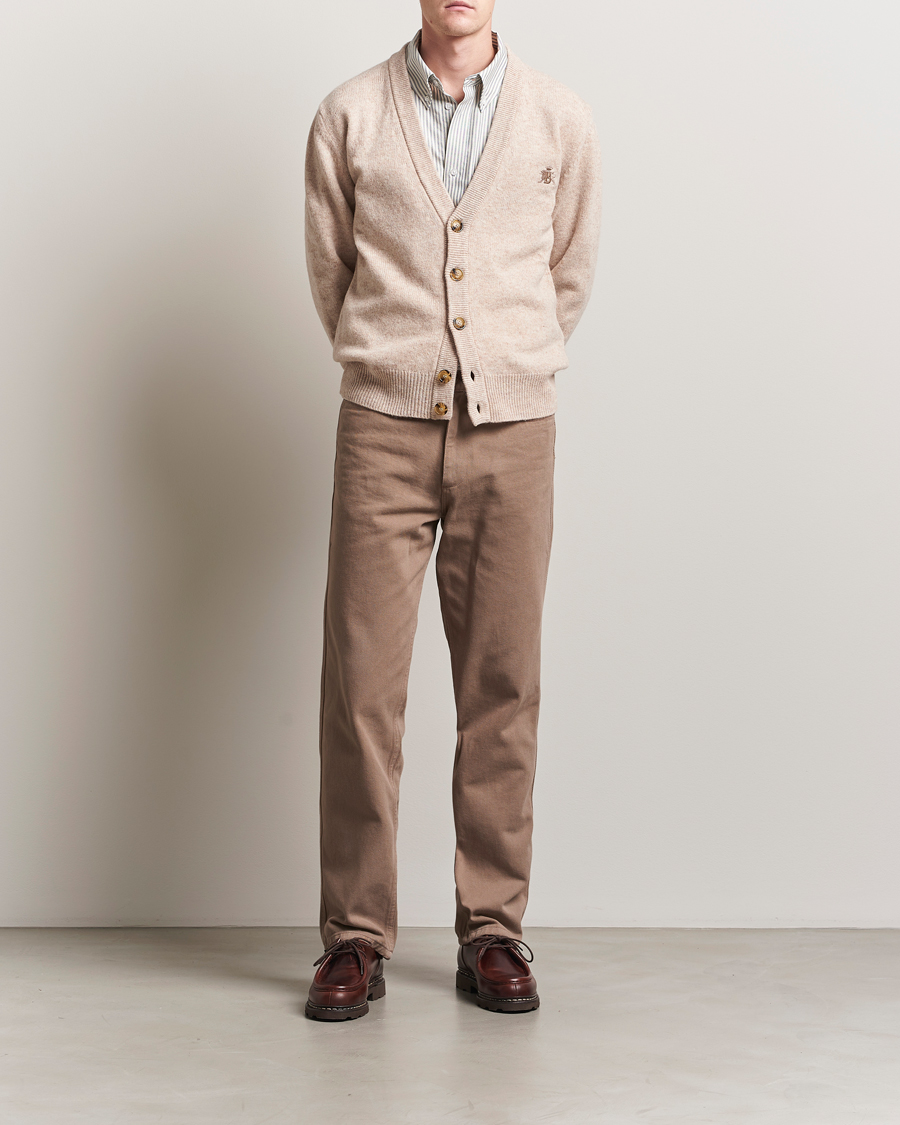 Homme | Pulls Et Tricots | Baracuta | Shetland Virgin Wool Cardigan Antique White