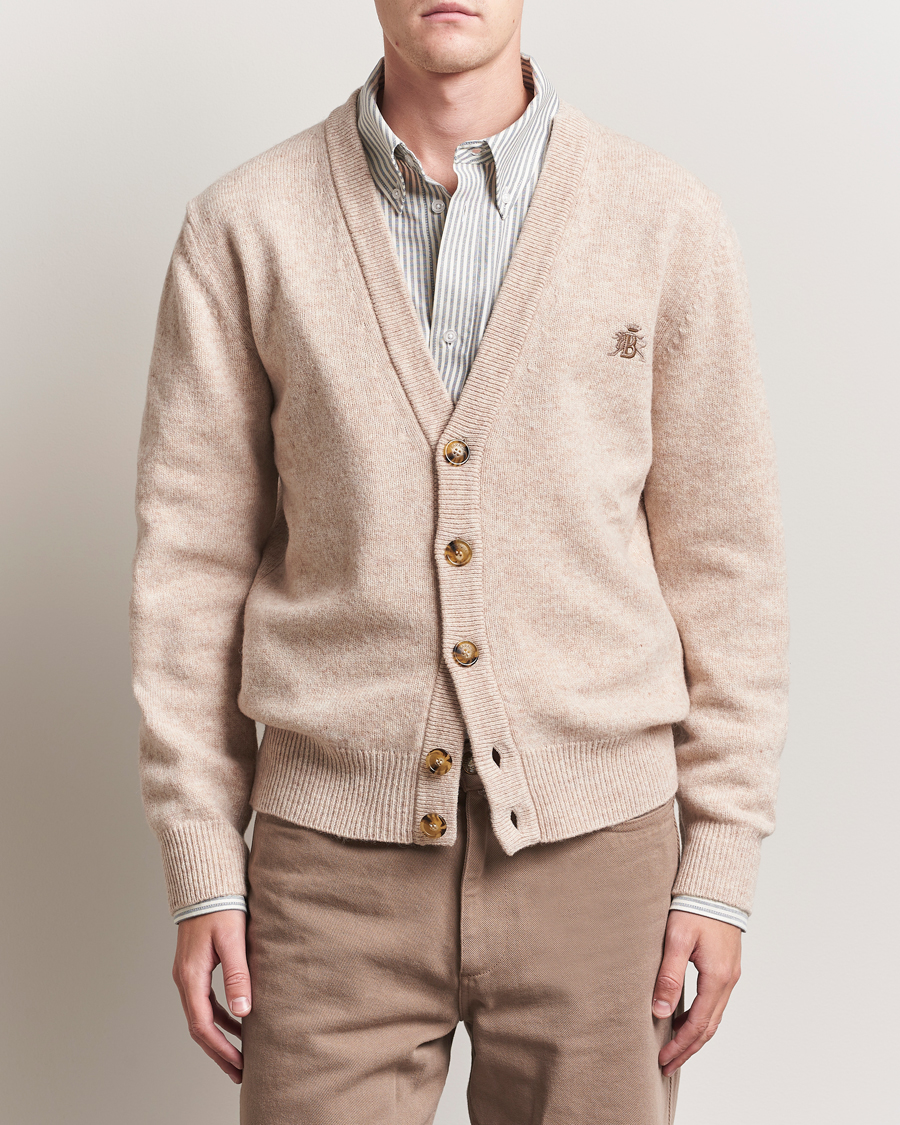 Homme | Pulls Et Tricots | Baracuta | Shetland Virgin Wool Cardigan Antique White