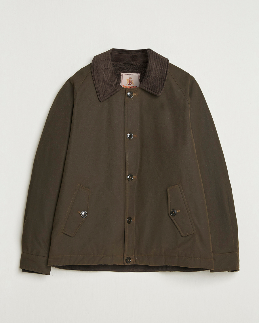 Heren | Jassen | Baracuta | Waxed Sherling Lined Deck Jacket Deep Moss