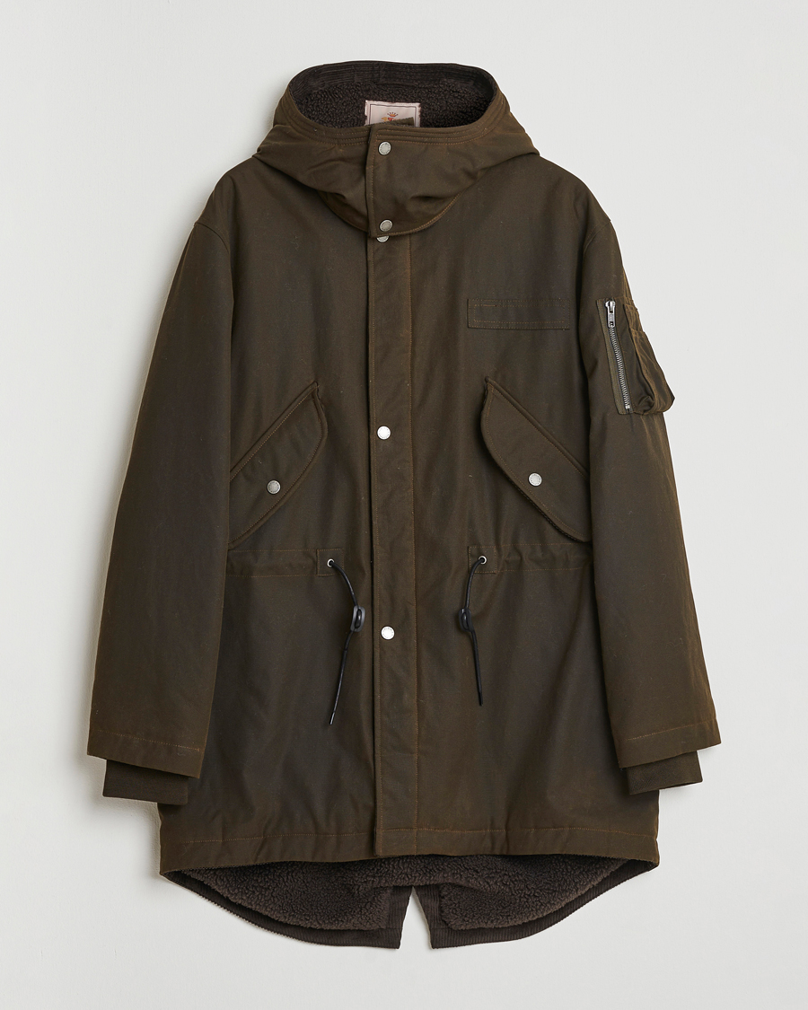 Heren | Jassen | Baracuta | Waxed Sherling Lined Parka Deep Moss