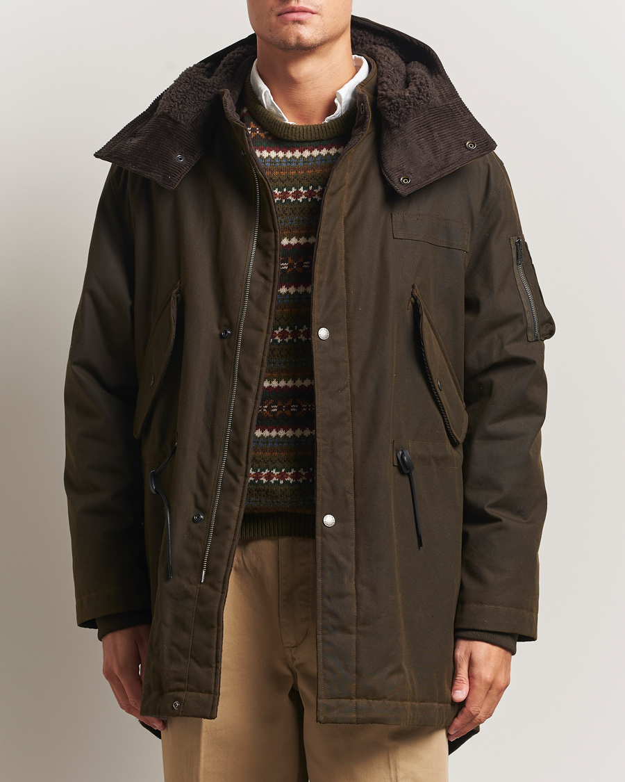 Heren | Jassen | Baracuta | Waxed Sherling Lined Parka Deep Moss