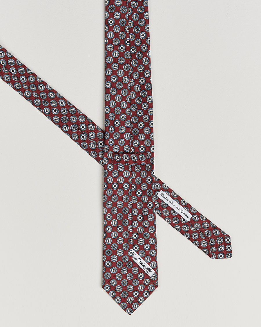 Heren | Stropdassen | E. Marinella | 3-Fold Printed Silk Tie Burgundy