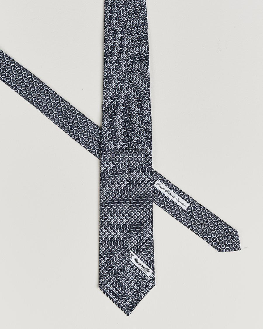 Heren | Stropdassen | E. Marinella | 3-Fold Printed Silk Tie Navy