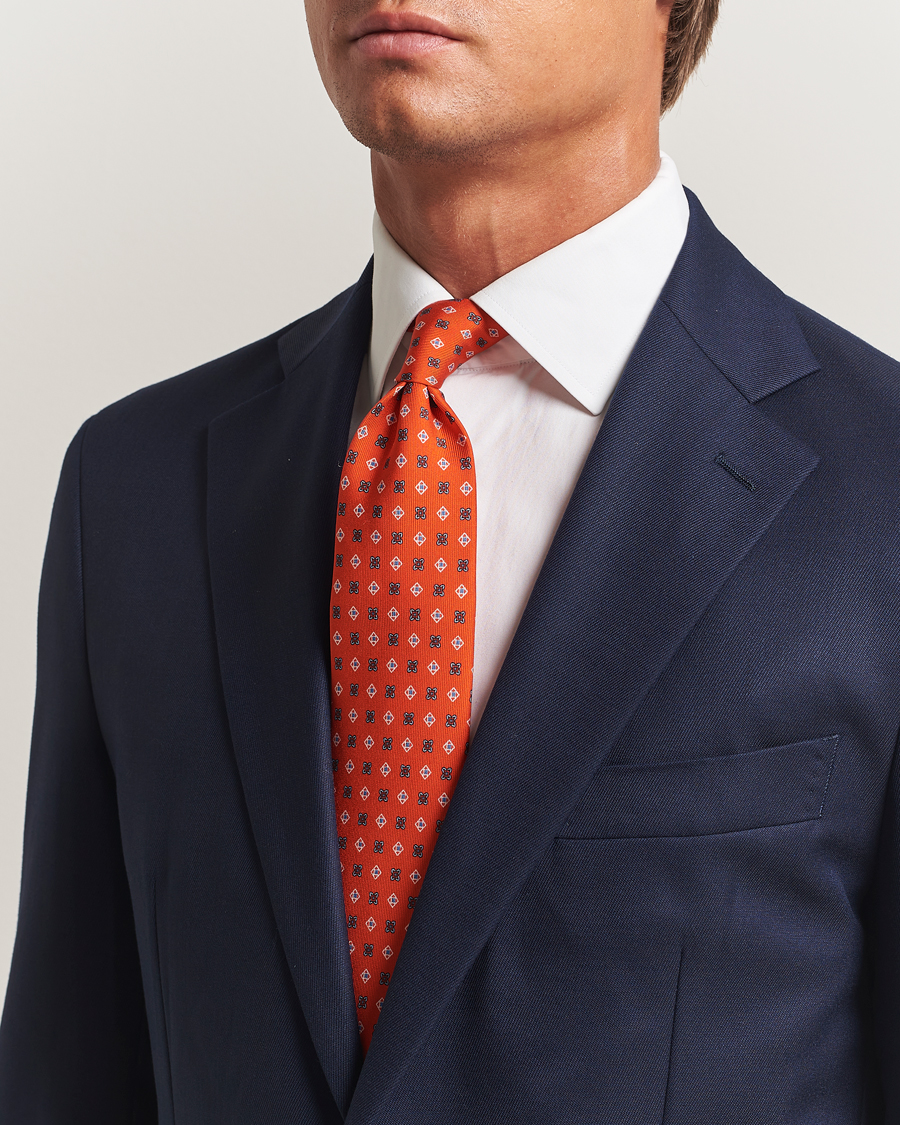 Heren | Stropdassen | E. Marinella | 3-Fold Printed Silk Tie Red