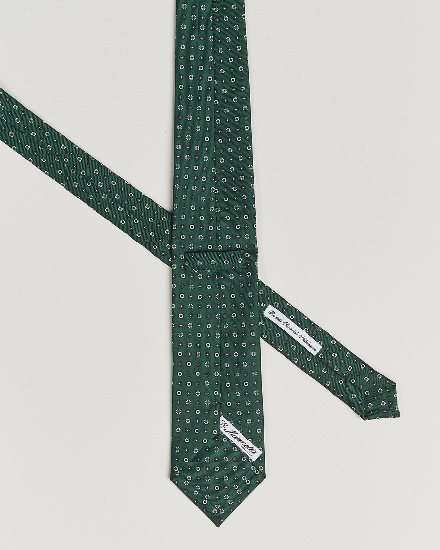 Heren | Stropdassen | E. Marinella | 3-Fold Printed Silk Tie Dark Green