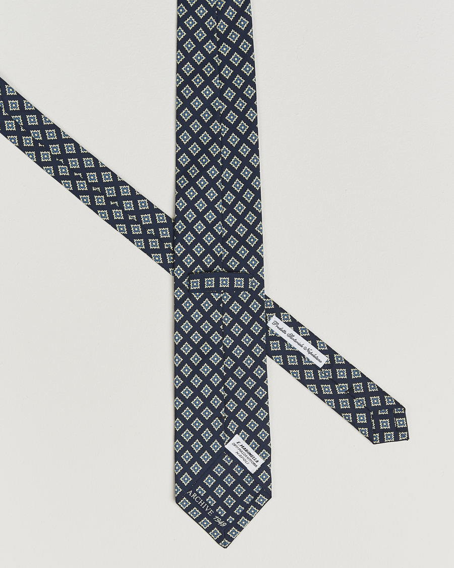 Heren | Stropdassen | E. Marinella | Archivio 3-Fold Printed Silk Tie Navy