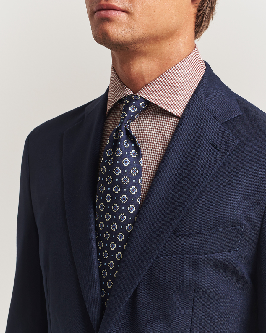 Heren | Stropdassen | E. Marinella | Archivio 3-Fold Printed Silk Tie Navy