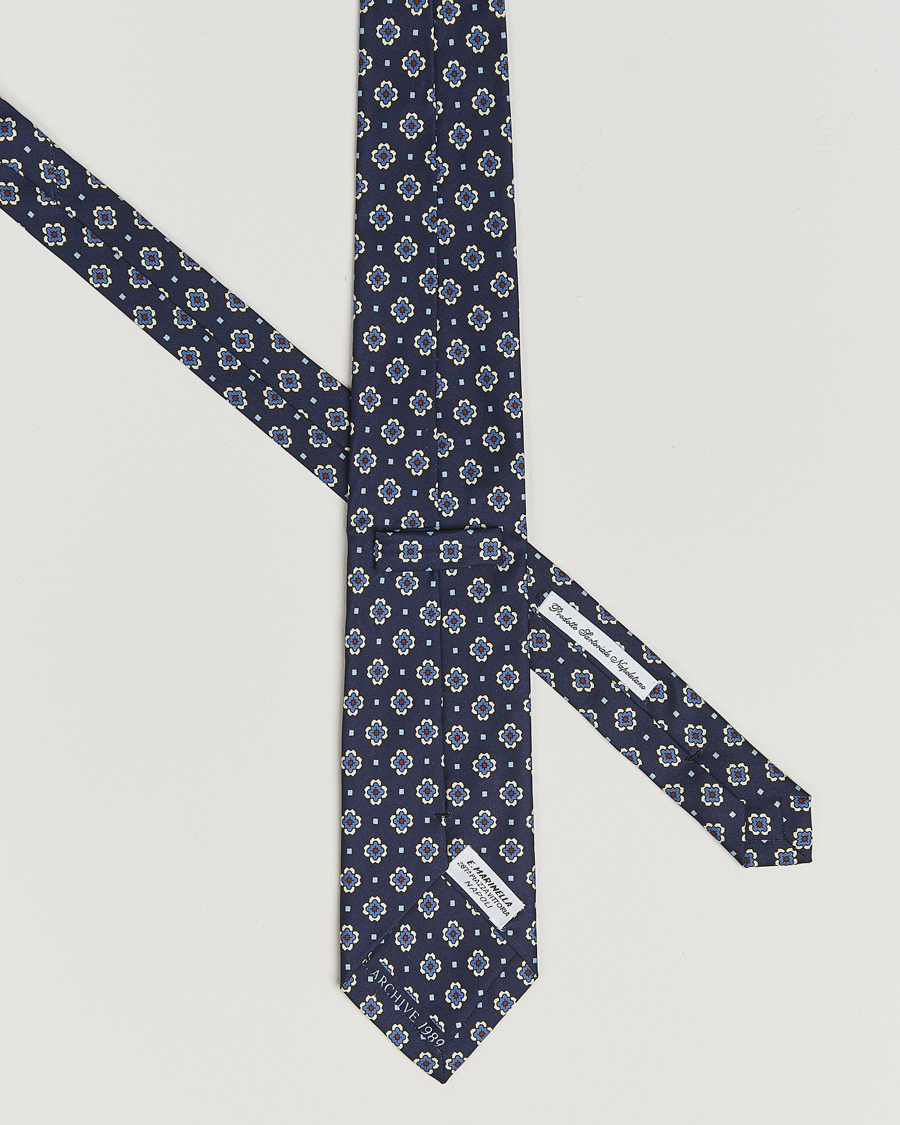 Heren | Stropdassen | E. Marinella | Archivio 3-Fold Printed Silk Tie Navy