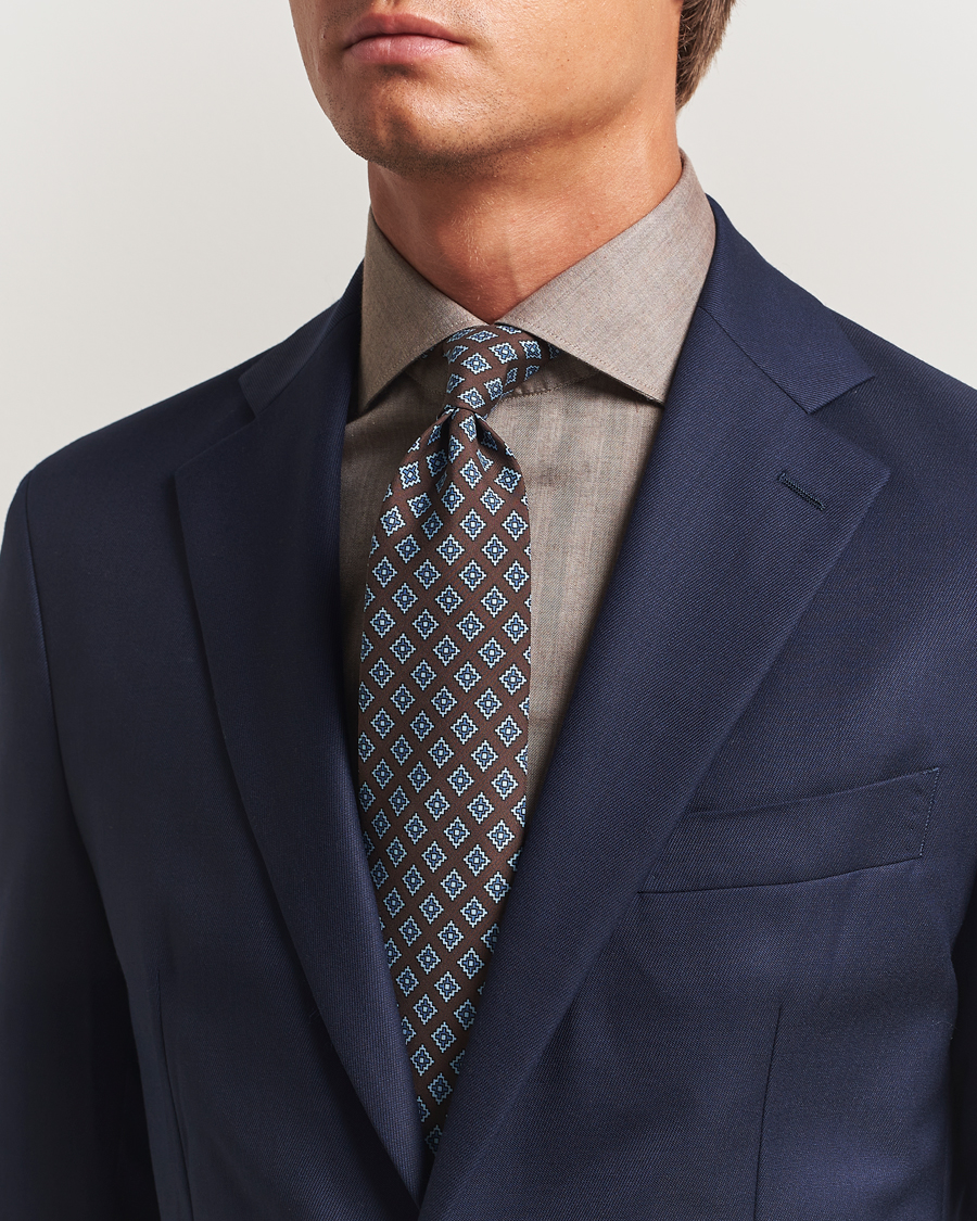 Heren | Stropdassen | E. Marinella | Archivio 3-Fold Printed Silk Tie Brown