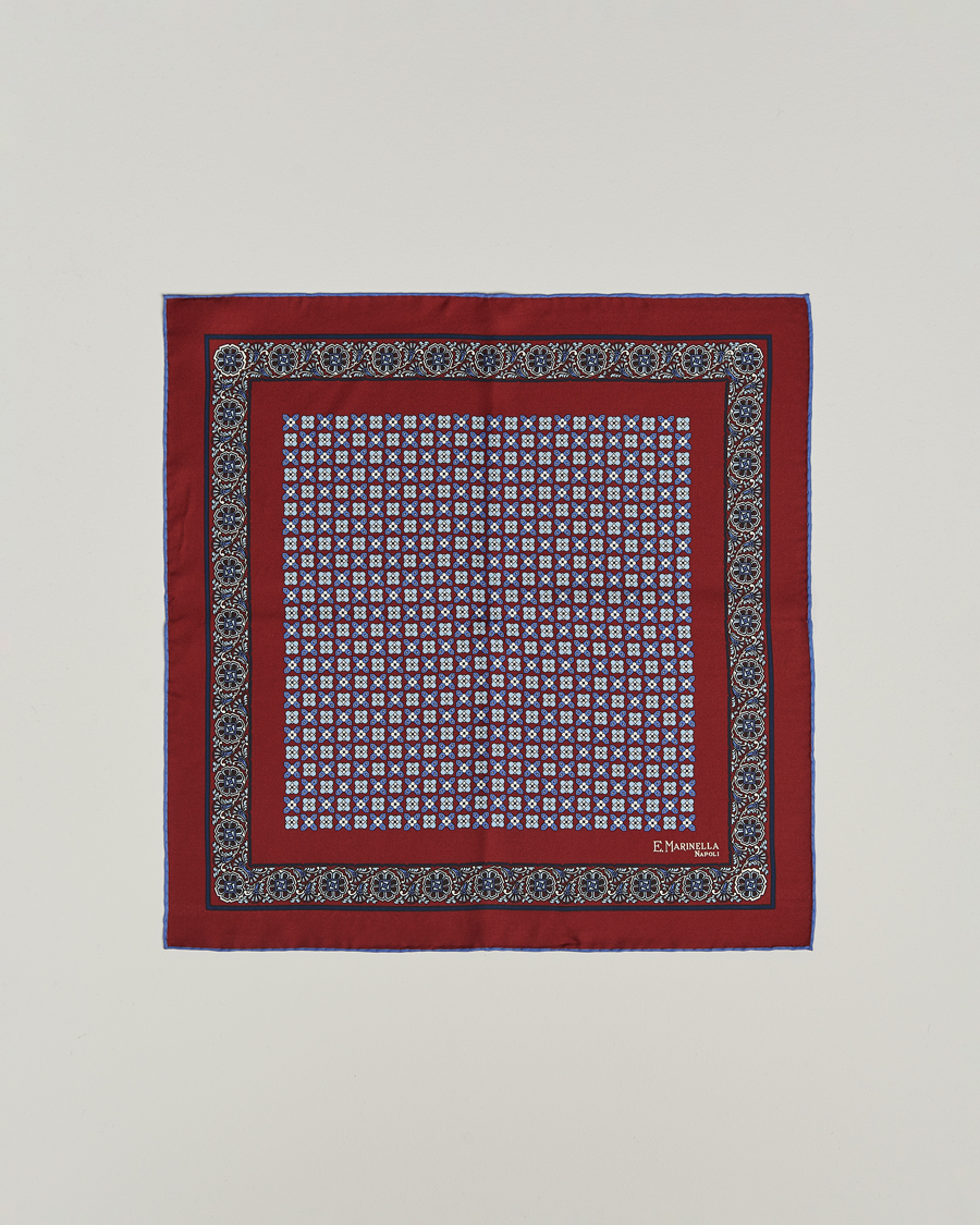Homme | Pochettes De Costume | E. Marinella | Silk Pocket Square Burgundy