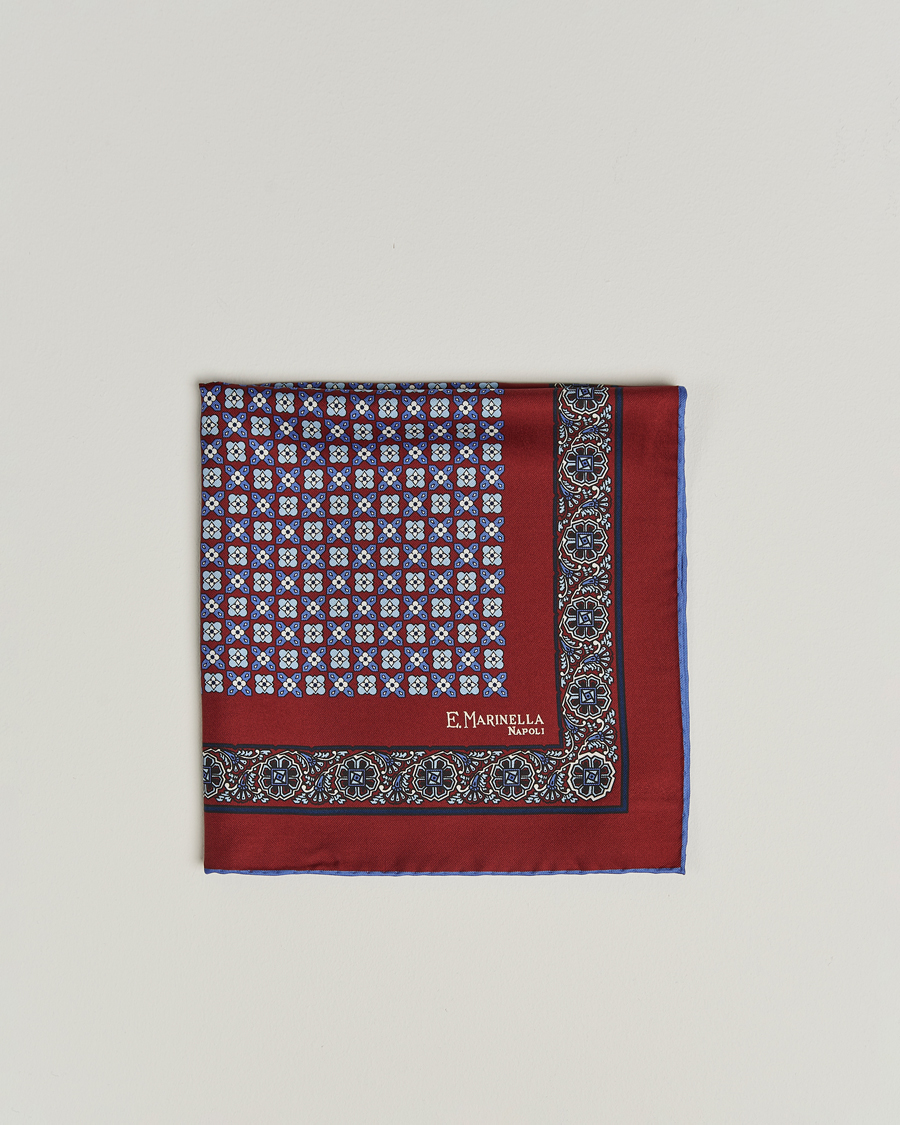 Homme | Pochettes De Costume | E. Marinella | Silk Pocket Square Burgundy