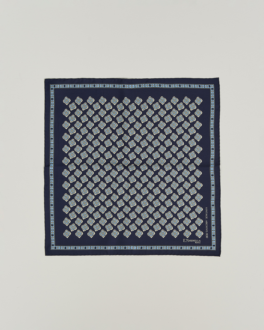 Heren | Pochets | E. Marinella | Archivio Silk Pocket Square Navy