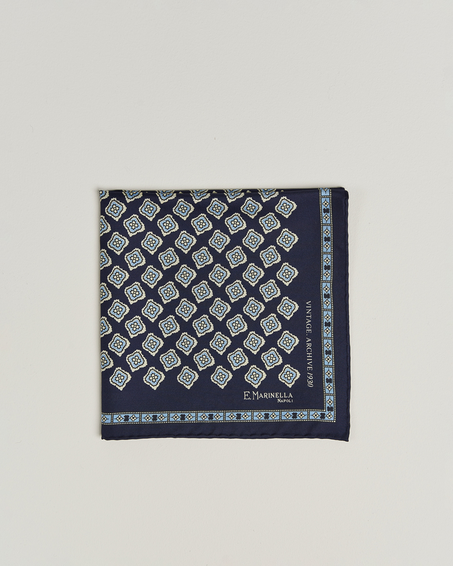 Heren | Pochets | E. Marinella | Archivio Silk Pocket Square Navy