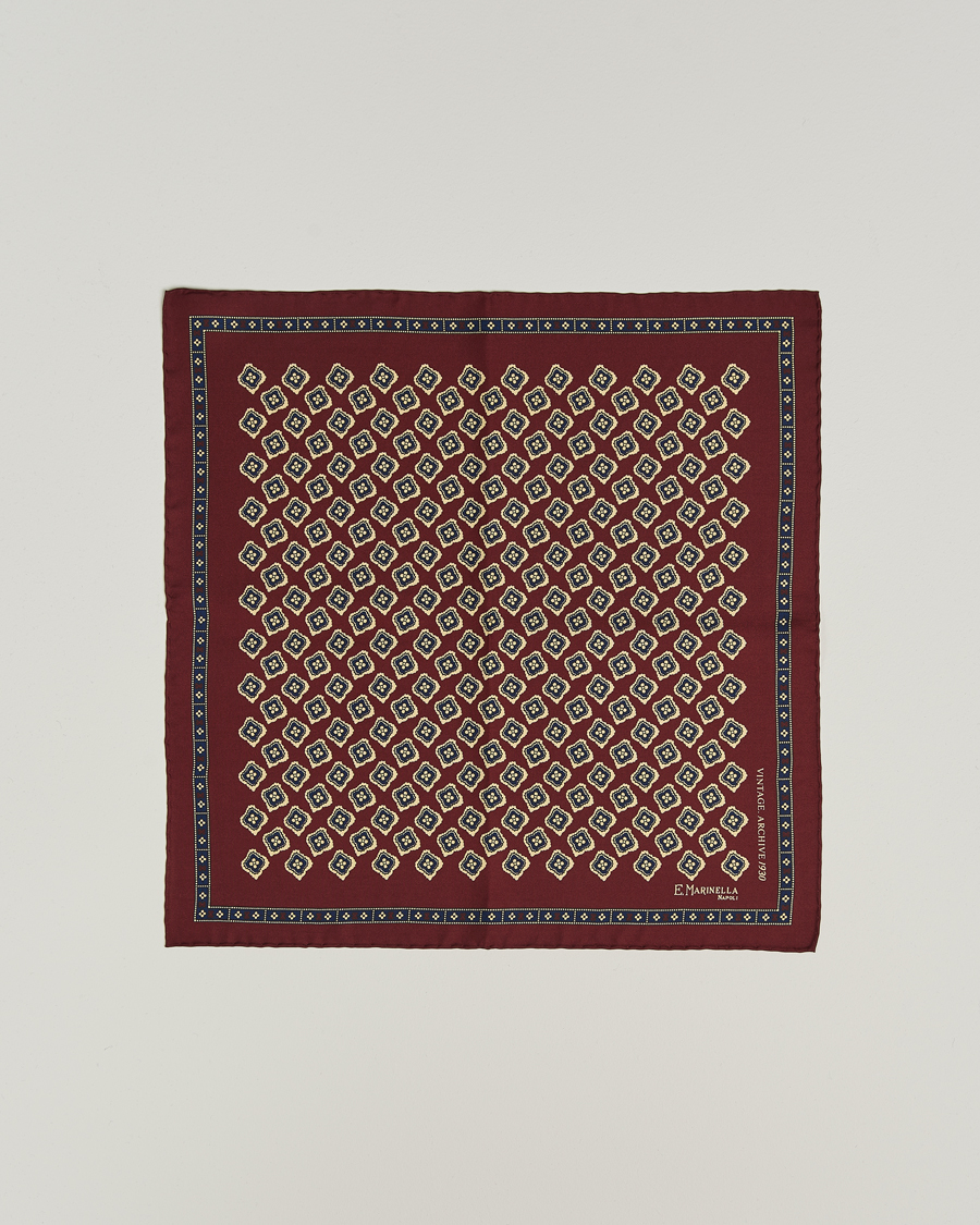 Homme | Pochettes De Costume | E. Marinella | Archivio Silk Pocket Square Burgundy