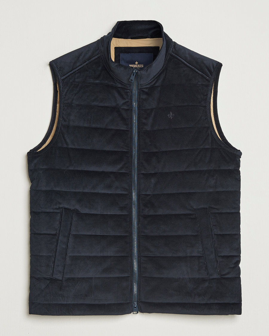 Homme | Gilets | Morris | Ted Quilted Cord Vest Blue