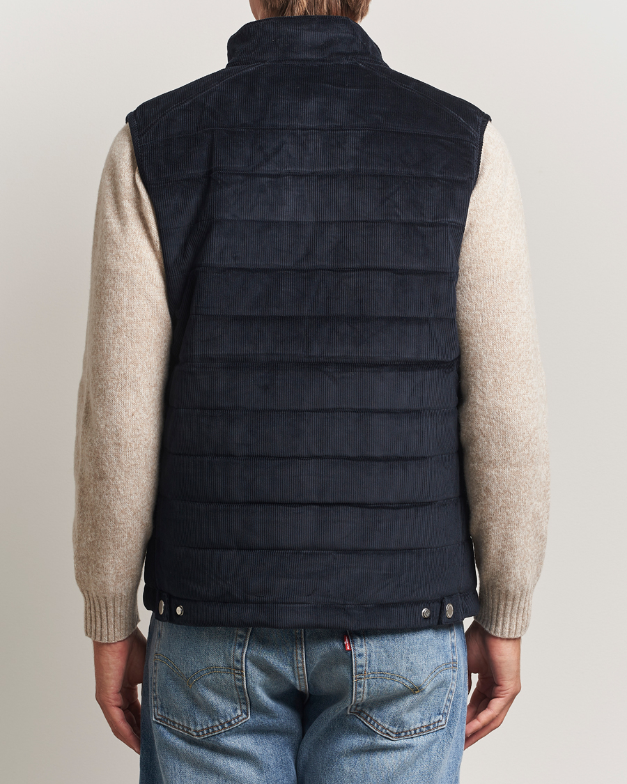 Homme | Gilets | Morris | Ted Quilted Cord Vest Blue