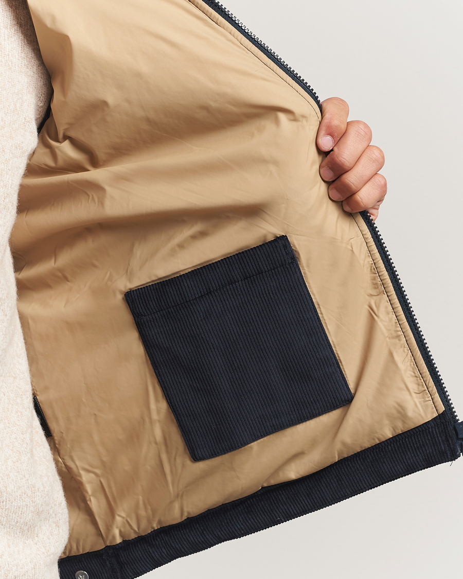 Homme | Gilets | Morris | Ted Quilted Cord Vest Blue