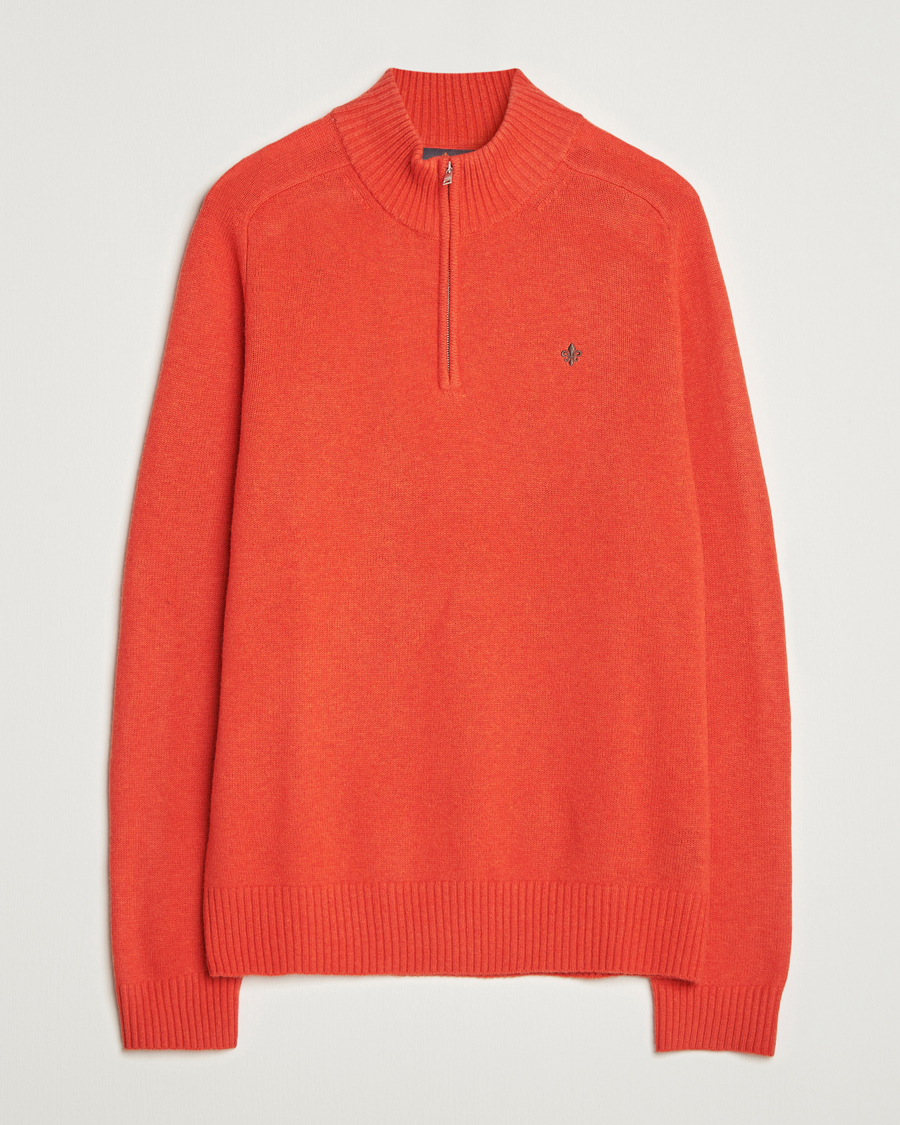 Heren | Truien | Morris | Hertford Lambswool Merino Half Zip Red