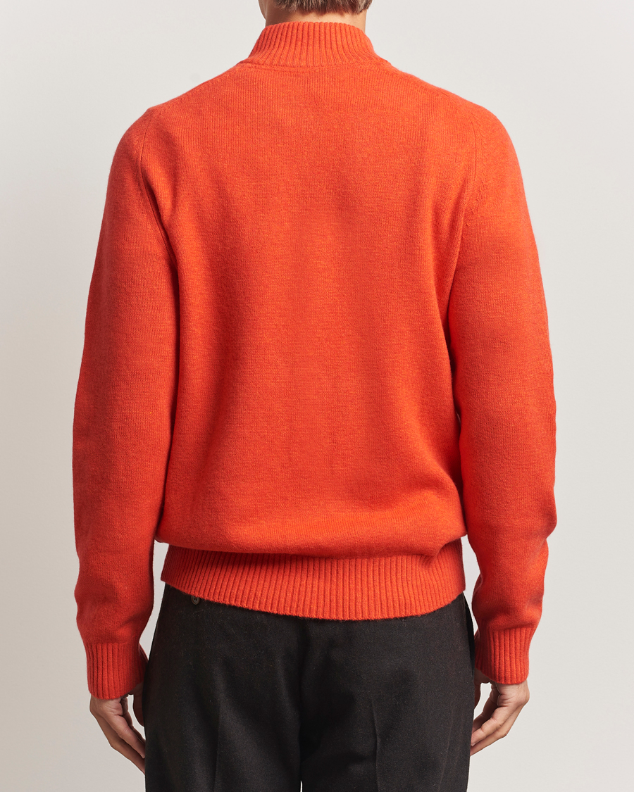 Heren | Truien | Morris | Hertford Lambswool Merino Half Zip Red