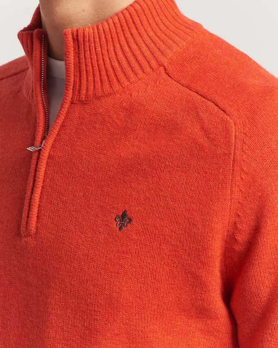 Heren | Truien | Morris | Hertford Lambswool Merino Half Zip Red