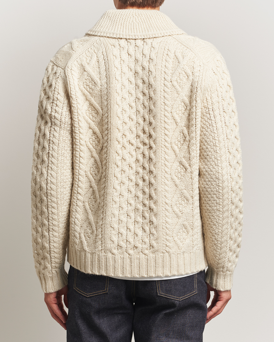 Homme | Pulls Et Tricots | Morris | Cornwall Cable Full Zip Jacket OfF White