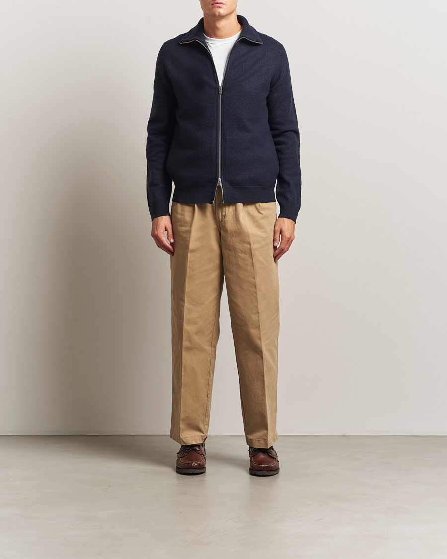 Heren | Truien | Morris | Corke Knitted Zip Jacket Navy