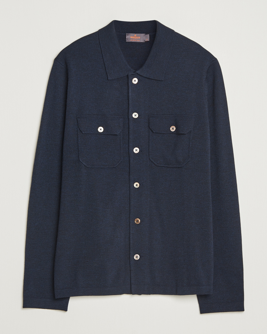 Heren | Overhemden | Morris | Merino Walter Overshirt Navy