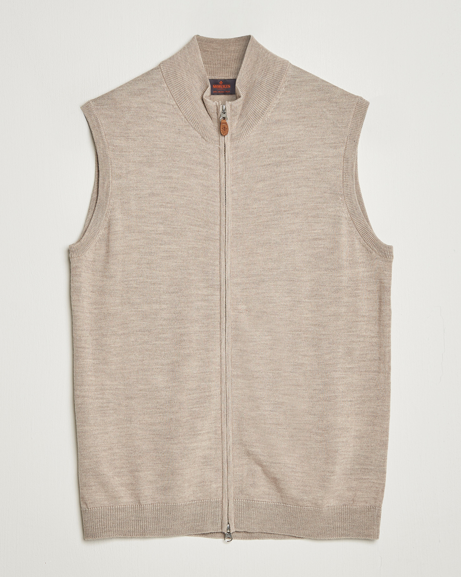 Heren | Truien | Morris | Merino Zip Vest Khaki