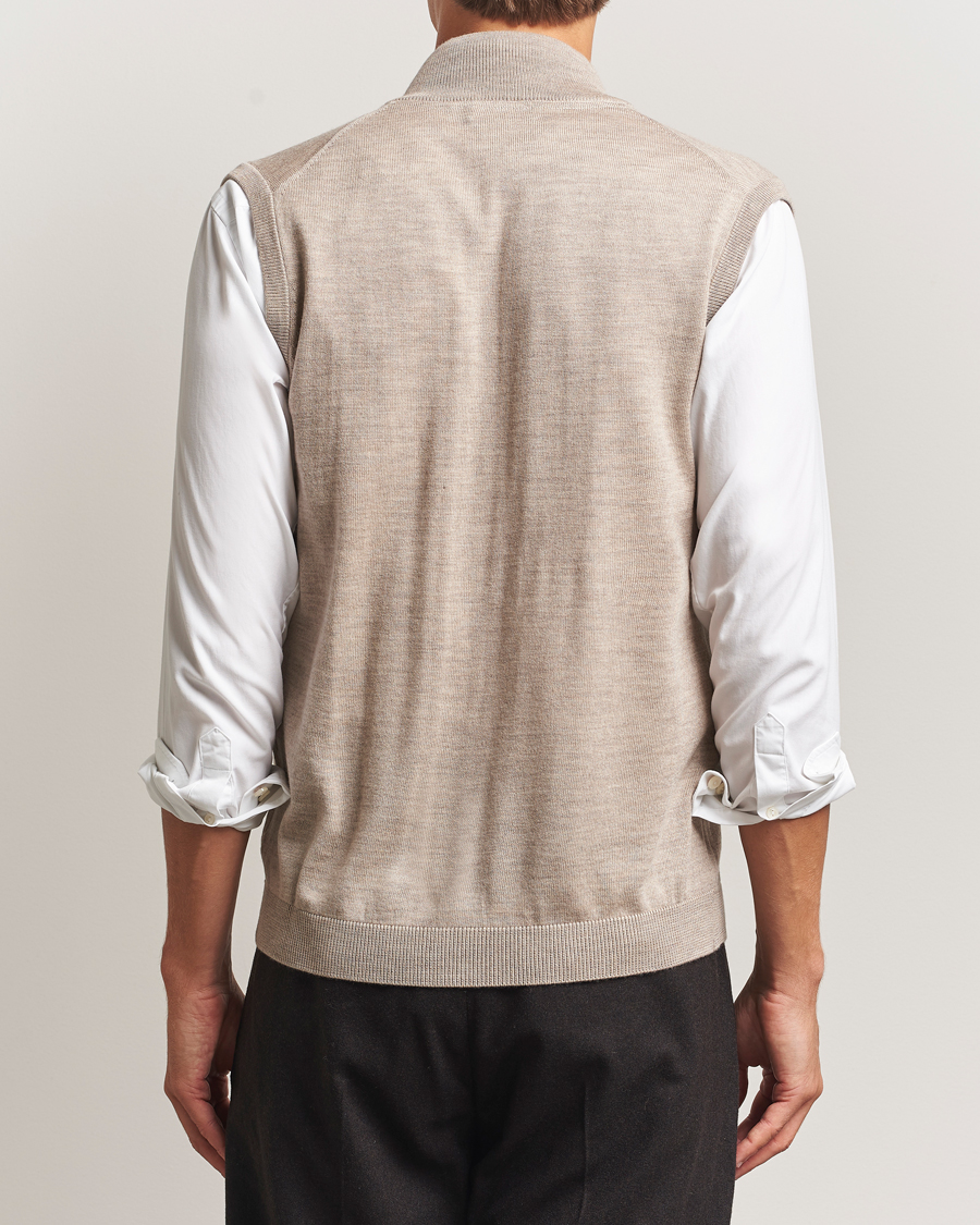 Heren | Truien | Morris | Merino Zip Vest Khaki