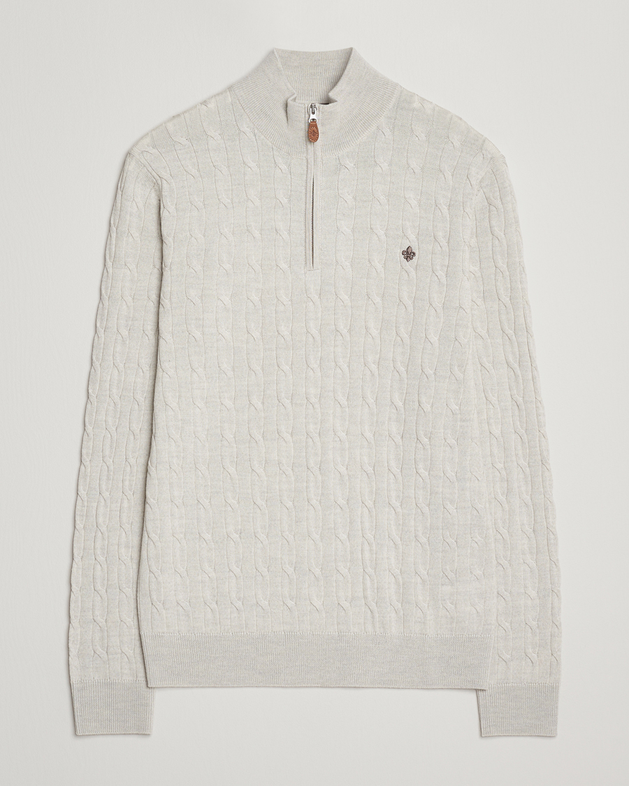 Homme | Pulls Et Tricots | Morris | Merino Cable Half Zip Off White