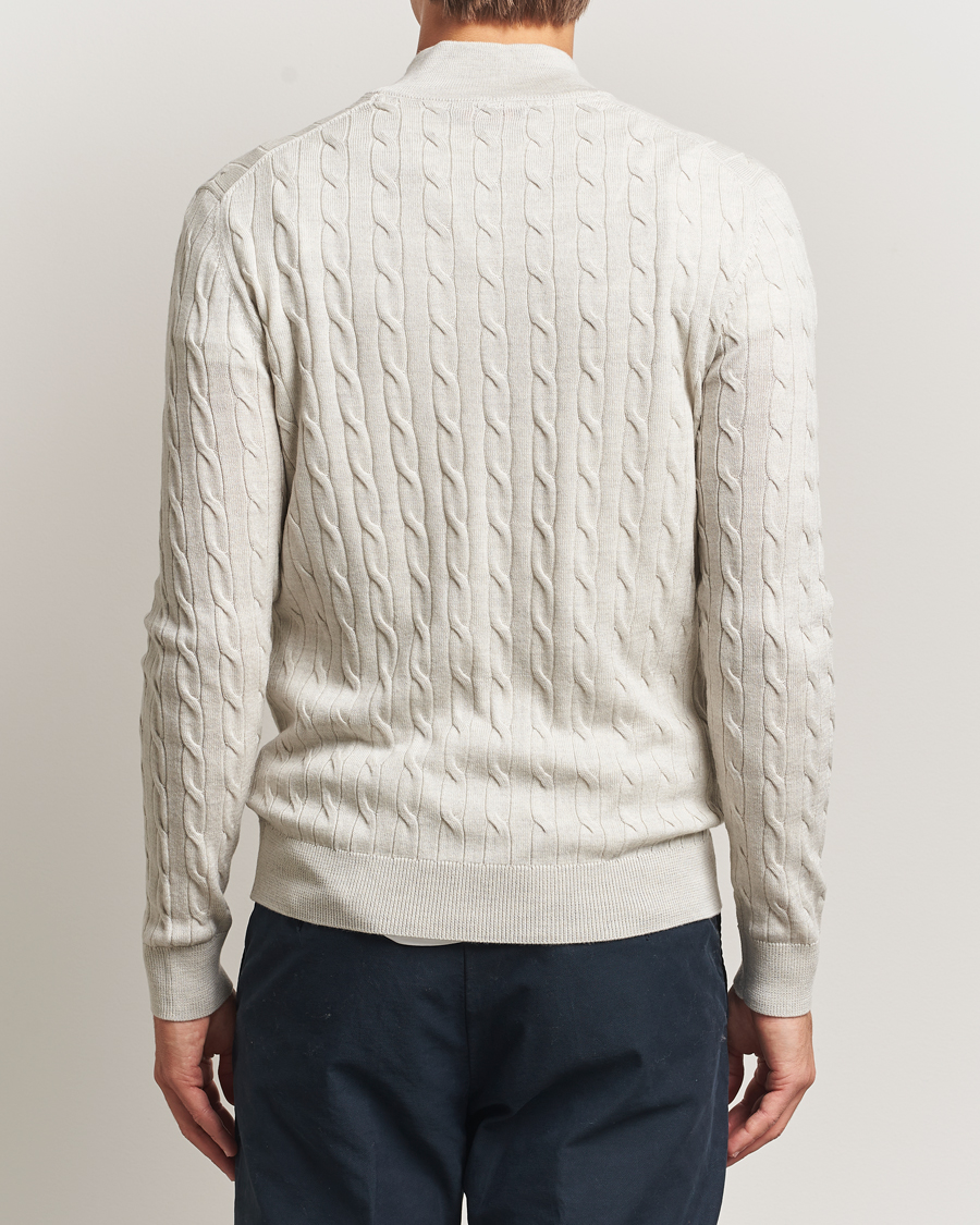 Homme | Pulls Et Tricots | Morris | Merino Cable Half Zip Off White