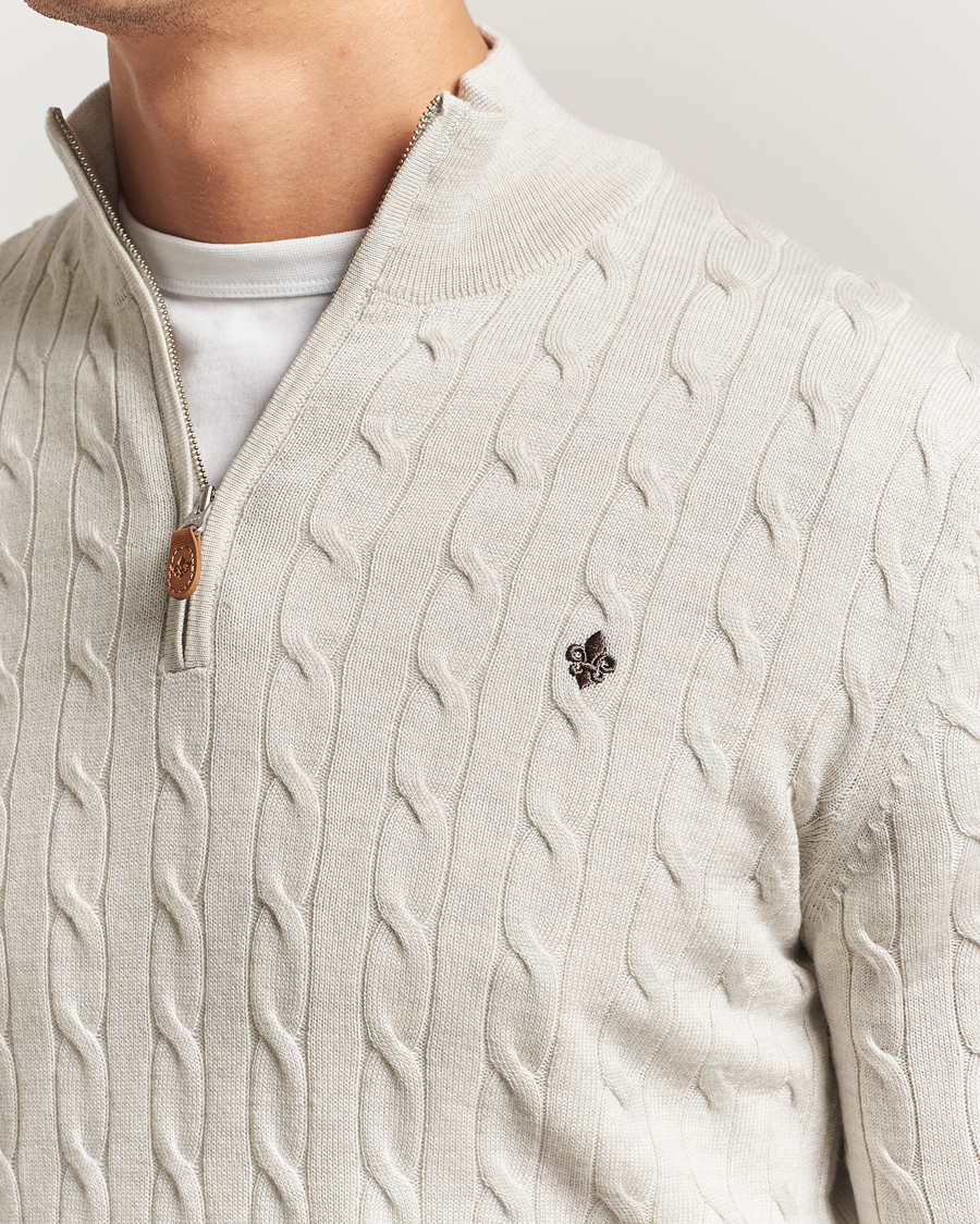 Homme | Pulls Et Tricots | Morris | Merino Cable Half Zip Off White
