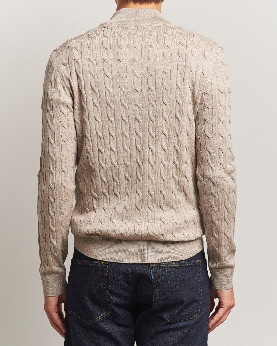 Homme | Pulls Et Tricots | Morris | Merino Cable Half Zip Khaki