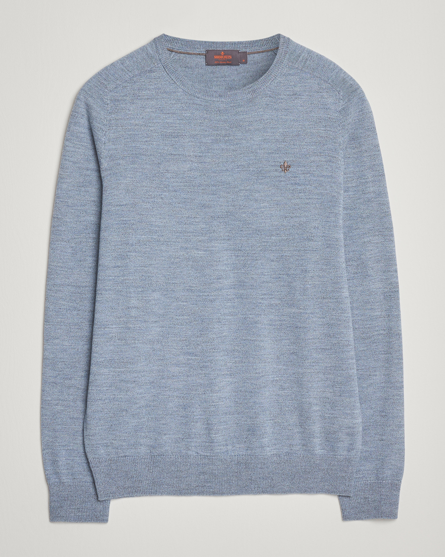 Heren | Truien | Morris | Merino O-Neck Light Blue