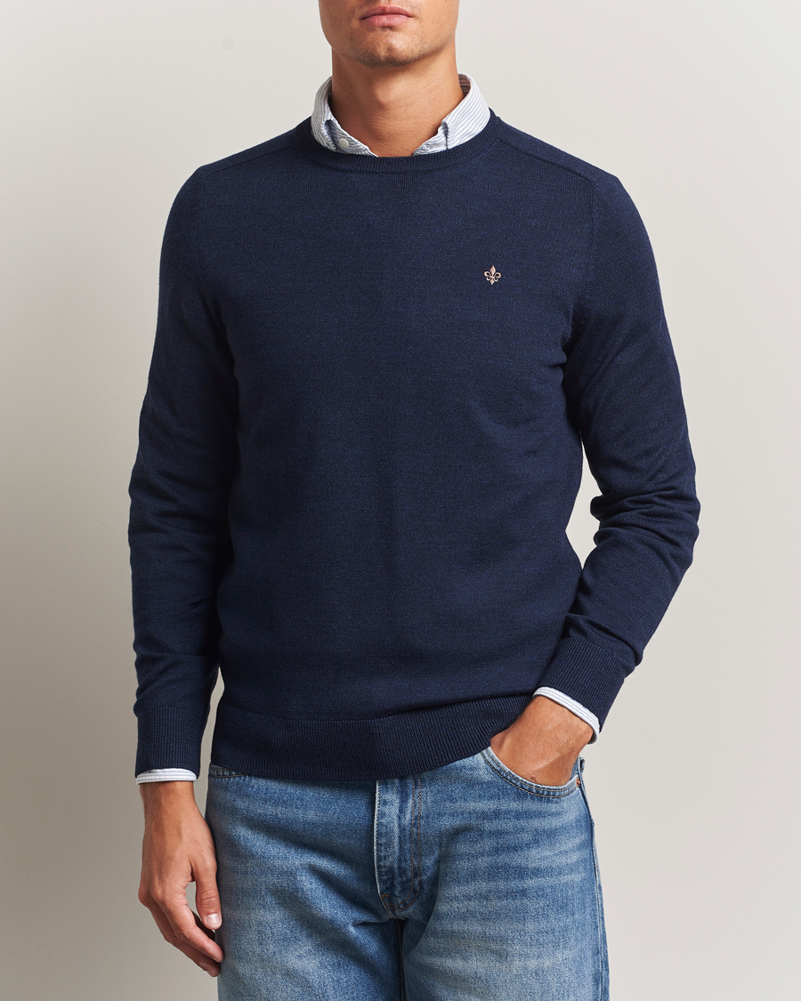 Homme | Pulls Et Tricots | Morris | Merino O-Neck Dark Blue