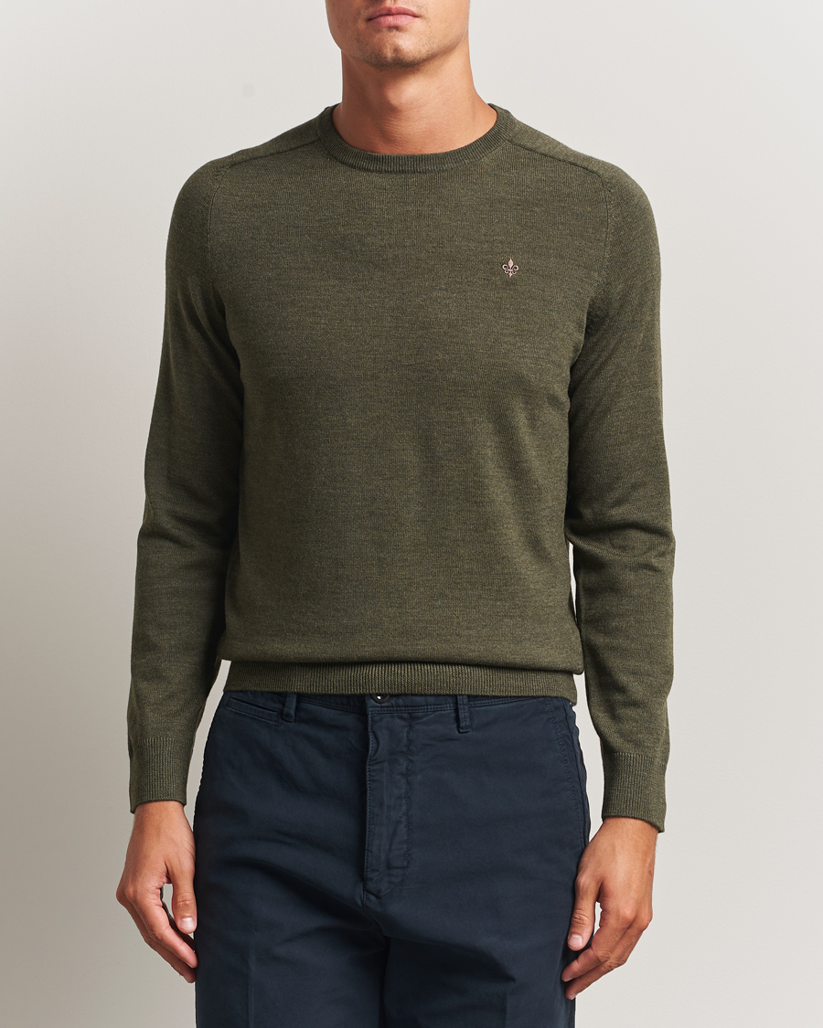 Heren | Truien | Morris | Merino O-Neck Olive